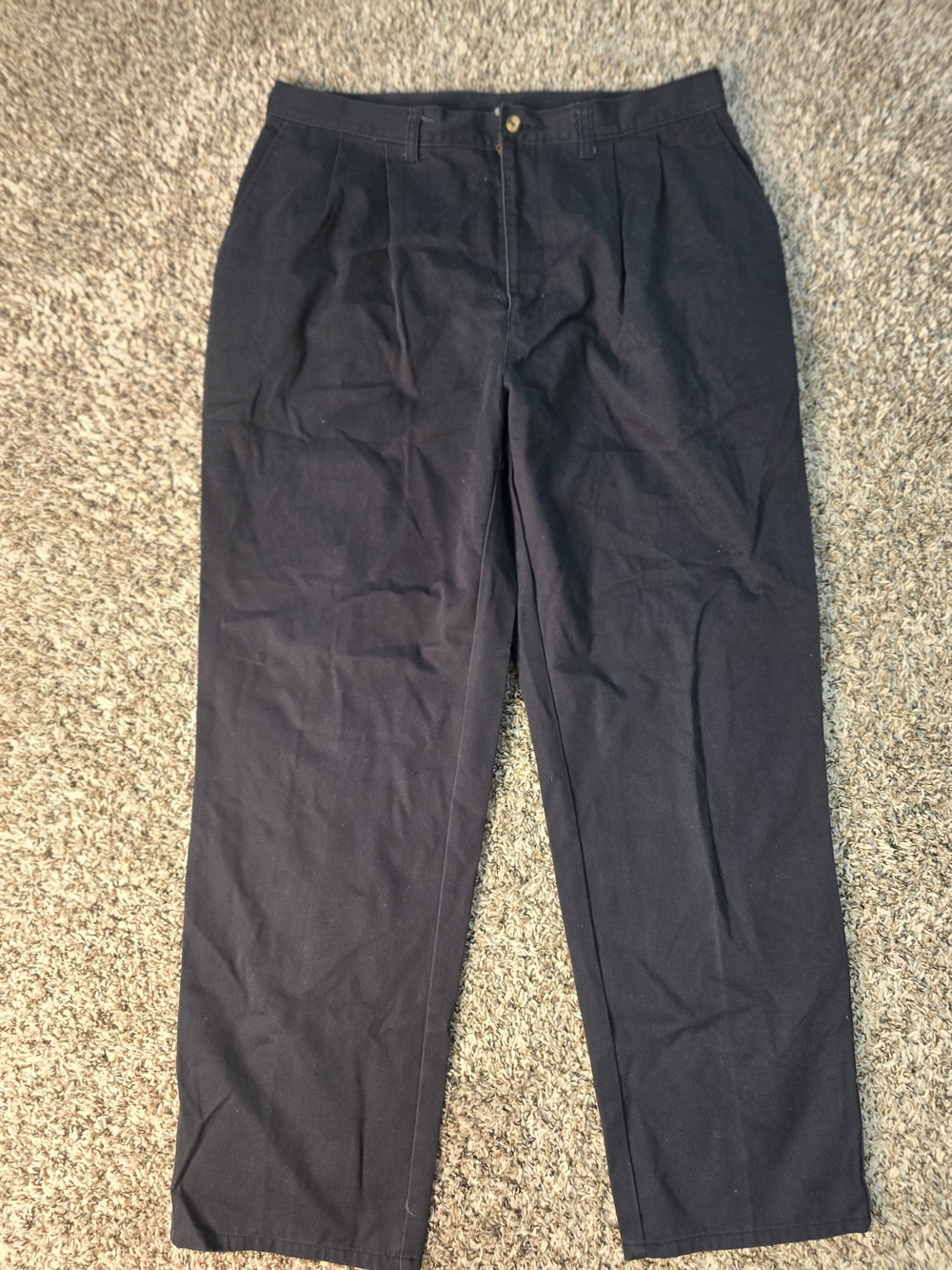 Men's Navy Pleated Casual Pants